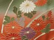 Photo8: 2105T01z1020  Japanese Kimono Silk TSUKESAGE Flowers Orangered (8)