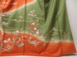 Photo6: 2105T01z1020  Japanese Kimono Silk TSUKESAGE Flowers Orangered (6)