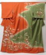 Photo1: 2105T01z1020  Japanese Kimono Silk TSUKESAGE Flowers Orangered (1)