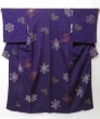 Photo1: 0524T08z600 Vintage Japanese Kimono Silk KOMON Dark violet blue Snow (1)