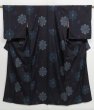 Photo1: 0909i05z550 Vintage Japanese Kimono Silk TSUMUGI Black-Dark purple (1)