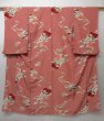 Photo1: 0728T05z730 Vintage Japanese Kimono Silk KOMON Pink Flowers (1)