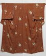 Photo1: 0525N06z590 Vintage Japanese Kimono Silk KOMON Orange-Brown Leaf (1)