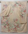 Photo1: 1424T06z1110 Japanese Kimono Silk FURISODE Light pink Flower cart (1)