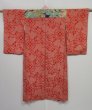 Photo1: 0422N03z640 Antique Japanese Kimono Jinken JUBAN Red Shippo (1)