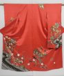 Photo1: 1415i01z1150 Japanese Kimono Silk FURISODE Light red Plum blossom (1)