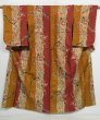 Photo1: 0805i08z750 Vintage Japanese Kimono Silk MEISEN KOMON Yellow ochre Plum branch (1)