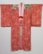 Photo7: 0422N03z640 Antique Japanese Kimono Jinken JUBAN Red Shippo (7)