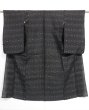 Photo1: 1312i04z570 Vintage Japanese Kimono Linen NOTO-JOFU Black (1)