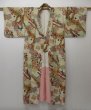 Photo10: 1331T10z680 Vintage Japanese Kimono Silk KOMON Off-white Water wheel (10)