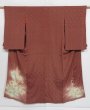 Photo1: 1213i01z650 Antique Japanese Kimono Silk IROTOMESODE Brown Flower (1)