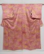 Photo1: 1320i06z920 Japanese Kimono Silk KOMON Pink Grasses (1)