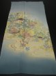 Photo7: 2T01z100  Japanese Kimono Silk  FABRIC Scenery Blue-Gray 33.9x18.9 (7)