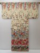 Photo10: 1709T04z960  Japanese Kimono Silk TSUKESAGE Flowers Milky White (10)