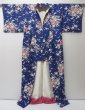 Photo8: 2207T08z930  Japanese Kimono Silk KOMON Peony Dark navy (8)