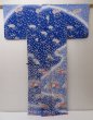 Photo10: 2029T04z910  Japanese Kimono Silk TSUKESAGE Flowers Oriental blue (10)