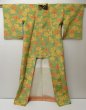 Photo8: 2107T08z820 Vintage Japanese Kimono Silk TSUMUGI Camellia Pea Green (8)