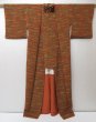 Photo7: 2207T02z1040  Japanese Kimono Crepe Silk KOMON  Brown (7)