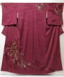 Photo1: 2127T07z940 Vintage Japanese Kimono Silk TSUKESAGE Phoenix Dark grape (1)