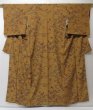 Photo2: 2207T7z850  Japanese Kimono Silk KOMON Plum blossom Ochre (2)