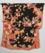 Photo1: 0606N06z1070 Vintage Japanese Kimono Silk Girl's FURISODE Black Wave (1)