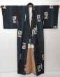 Photo8: 0617T10z860 Vintage Japanese Kimono Silk OMESHI KOMON Blue-Gray (8)