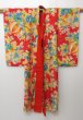 Photo9: 0617N03z240 Antique Japanese Kimono Silk Girl's Red Mari (9)