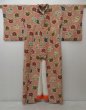 Photo8: 0928T02z1030 Vintage Japanese Kimono Silk RYUKYU BINGATA KOMON Dark red (8)