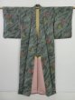 Photo6: 0127N07z860 Vintage Japanese Kimono Silk KOMON Gray Flower (6)