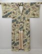 Photo8: 0921T03z980 Japanese Kimono Silk KOMON ecru beige Edo scenery (8)