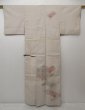 Photo10: 1418T04z940 Japanese Kimono Silk TSUKESAGE Smoky white Flower Embroidery (10)