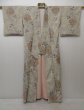 Photo10: 1022T08z940 Vintage Japanese Kimono Silk KOMON Light gray Rose (10)