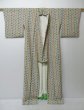 Photo6: 1206H03z820 Vintage Japanese Kimono Silk KOMON Off-white Flower (6)