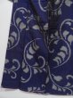 Photo2: 0415N06z610 Vintage Japanese Kimono Silk MEISEN KOMON Dark purple Wisteria (2)