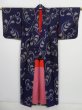 Photo9: 0415N06z610 Vintage Japanese Kimono Silk MEISEN KOMON Dark purple Wisteria (9)