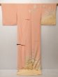 Photo8: 0305H03z1070 Japanese Kimono Silk Yu-zen TSUKESAGE Light pink Flowers (8)