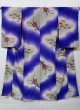 Photo1: 1020H03z610 Antique Japanese Kimono Silk KOMON Blue-Purple Pine (1)