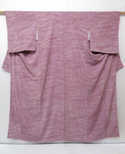 Photo1: 1613i06z930 Japanese Kimono Silk KOMON Light Purple Stream (1)