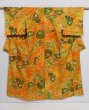 Photo2: 1320i01z810 Japanese Kimono Silk KOMON Orange Plants (2)