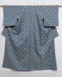 Photo1: 0930i03z840 Vintage Japanese Kimono Silk OMESHI KOMON Blue-Gray Shippo (1)