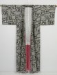 Photo6: 0212N07z480 Vintage Japanese Kimono Silk MEISEN KOMON Light gray Flower (6)