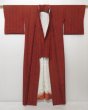 Photo8: 1313T10z930 Japanese Kimono Silk KOMON Red-Brown (8)