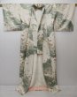 Photo9: 1529T09z940 Japanese Kimono Silk KOMON Off-white Butterfly (9)