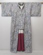 Photo8: 1509T08z900 Japanese Kimono Silk KOMON Lavender gray Flowers (8)