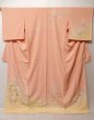 Photo1: 0305H03z1070 Japanese Kimono Silk Yu-zen TSUKESAGE Light pink Flowers (1)