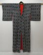 Photo10: 1026T09z600 Vintage Japanese Kimono Silk KOMON Dark blue Black (10)