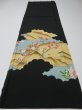 Photo5: 3i03z70 Japanese Kimono Silk  FABRIC Black Scenery 47.2" (5)