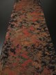 Photo5: 1J02z60 Japanese Kimono Crepe Silk  FABRIC Dark navy Flowers 39.4" (5)