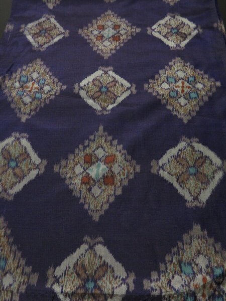 Photo1: 3F04z40 Vintage Japanese Kimono Silk MEISEN FABRIC Dark purple   59.8" (1)