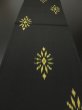 Photo1: 1N01z60 Vintage Japanese Kimono Silk  FABRIC Black Chrysanthemum 38.6" (1)